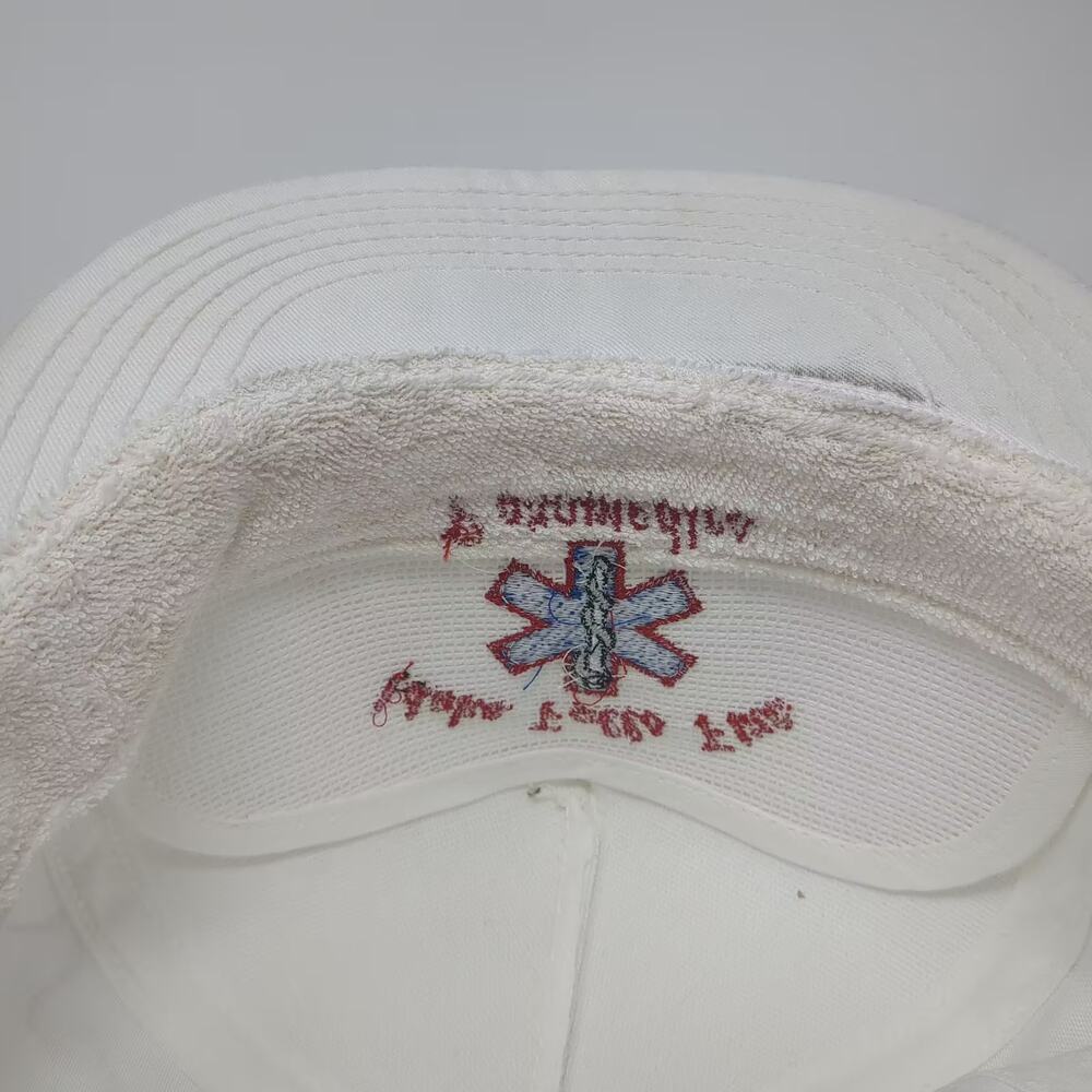 Pro Hat 5 Panel White Red Idaho Falls Fire Paramedics Rope Cap Made in USA OS - Picture 8 of 9